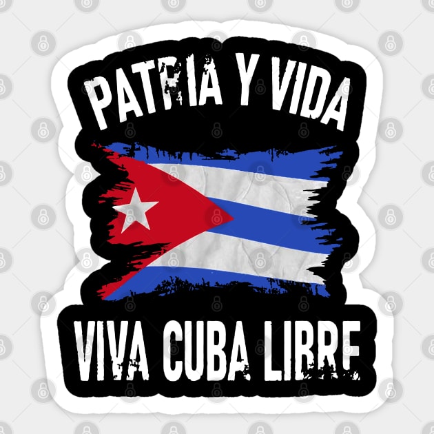 Cuba Libre Freedom Free Cuba Vintage Cuban Flag Sticker by dyazagita